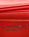 Patent Chevron Quilted Mini Square Flap Red