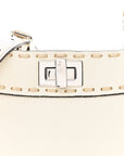 Cuoio Romano Snakeskin Selleria Mini Peekaboo Iconic Satchel White Stone