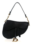 Grained Calfskin Saddle Bag Black