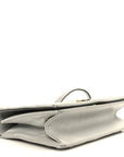 Metallic Grained Calfskin Medium D1ORama Flap Bag Silver