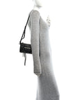Agneau Arena Crystal Neo Nano Cagole Handbag Black