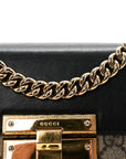 GG Supreme Monogram Calfskin Small Padlock Shoulder Bag Beige Black Cuir