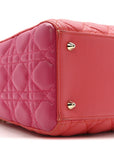 Lambskin Cannage Medium Bi-Color Lady D1OR Orange Fuchsia