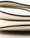 Grained Calfskin Mini Saddle Bag White