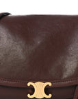 Shiny Lambskin Soft Triomphe Little Half Moon Bag Brick