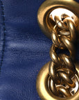 Velvet Matelasse Mini GG Marmont Shoulder Bag Cobalt Blue