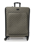 GG Supreme Monogram Four Wheel Suitcase Black