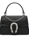 Dollar Calfskin Crystal Mini Dionysus Top Handle Bag Black Crystal