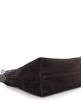 Corduroy Pouch Bag Ebony Baltic Blue