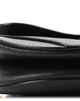 Grained Calfskin Mini Saddle Bag Black