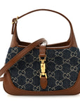 New Denim GG Monogram Calfskin Mini Jackie 1961 Hobo Blue Tea Cuir