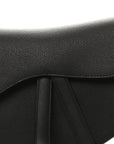 Grained Calfskin Saddle Bag Black
