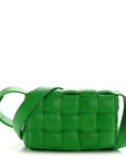 Nappa Maxi Intreccio Small Padded Cassette Crossbody Bag Parakeet