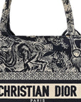 Calfskin D1ORiviera Toile De Jouy Small Book Tote With Strap Blue Multicolor