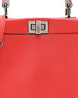 Vitello Seta Nappa Mini Plexi Handle Peekaboo Iconic Satchel Pomodoro
