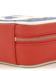 Caviar Quilted Filigree Vanity Clutch With Chain Blue White Red
