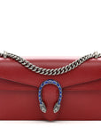 Dollar Calfskin Enamel Dionysus Shoulder Bag Hibiscus Red Electric Blue