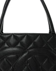 Caviar Quilted Medallion Tote Black