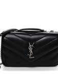 Lambskin Chevron Quilted Small LouLou Black