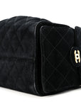 Suede Quilted Small CHNL 25 Handbag Black