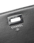 Aged Calfskin Chevron Quilted Reissue 2.55 Square Wallet On Chain WOC So Black
