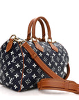 Calfskin Monogram Speedy P9 Bandouliere 30 Indigo