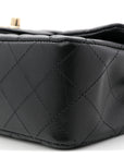 Lambskin Quilted Mini Rectangular Flap Black