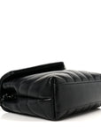Calfskin Y Quilted Monogram Monochrome Toy Loulou Crossbody Bag Black