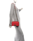 Caviar Quilted Small Boy Flap Red