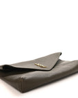 Grained Lambskin Large Cassandre Envelope Pouch Light Musk