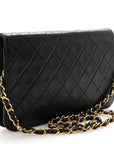 Lambskin Quilted Small Single Flap Bag Black