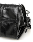 Glossy Calfskin Triangle Medium Bonnie Shoulder Bag Black