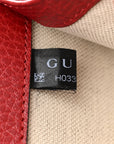 Dollar Calfskin Enamel Dionysus Shoulder Bag Hibiscus Red Electric Blue