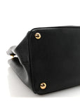 Saffiano Lux Large Galleria Double Zip Tote Black