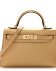 Metallic Chevre Chamkilight Mini Kelly Sellier 20 Dore