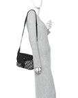 Oblique Jacquard Grained Calfskin Small Saddle Messenger Bag Beige Black