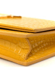 Calfskin Crocodile Embossed Kate Monogram Tassel Chain Wallet Saffron
