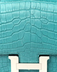 Matte Alligator Constance 18 Bleu Paon