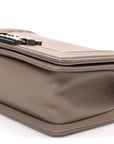 Calfskin Chevron Quilted Small Boy Flap Dark Beige