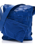 Paper Calfskin Maxi Intrecciato Cassette Messenger Blue