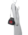 Vitello Century Matte F is FNDI Stamp Patch Bi-Color Grande Mon Tresor Bucket Bag Black Maya Fragola