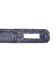 Shiny Alligator Mini Kelly Sellier 20 Bleu Roi