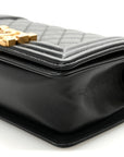 Caviar Quilted Small Boy Flap Black