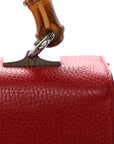 Dollar Calfskin Crystal Web Medium Dionysus Bamboo Top Handle Bag Hibiscus Red Black Diamond