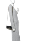 Dollar Calfskin GG Supreme Monogram Petite GG Marmont Wallet Chain Bag Black Beige Ebony