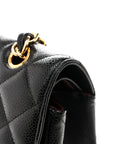 Caviar Quilted Maxi Double Flap Black