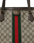 GG Supreme Monogram Medium Ophidia Shopping Tote Brown