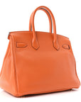 Taurillon Clemence Birkin 30 Orange