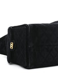 Suede Quilted Medium CHNL 25 Handbag Black