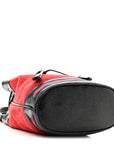 Suede Patent Web Small Ophidia Bucket Bag Hibiscus Red Black